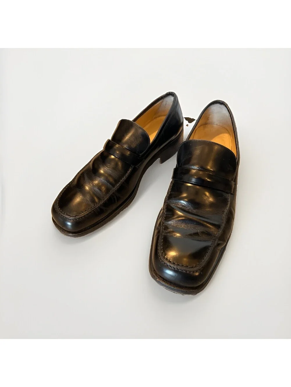 GUCCI MENS BLACK DRESS LOAFERS SIZE 9D MADE IN ITALY GOOD CONDITION!